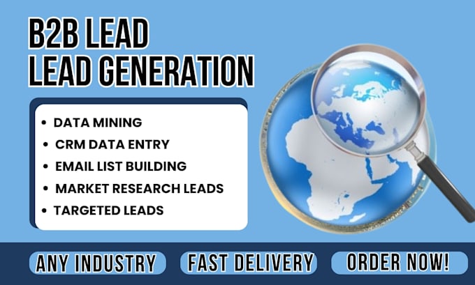 do b2b lead generation, web research, data entry