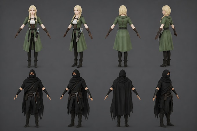 model and texture a low poly 3d character