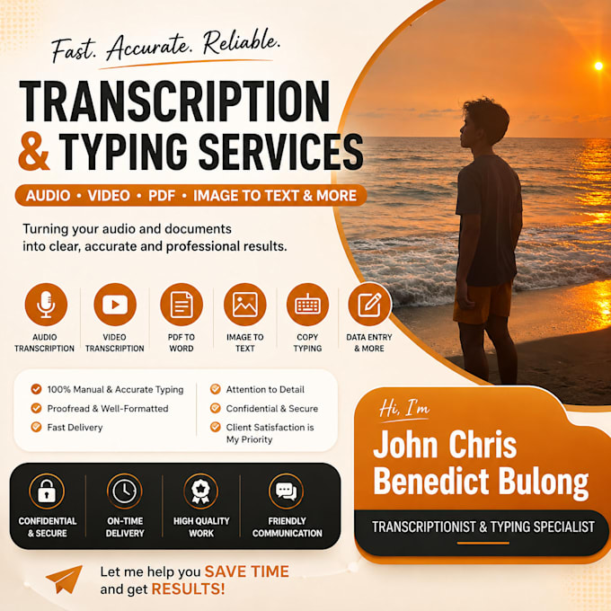 transcribe audio or video accurately and do fast typing jobs