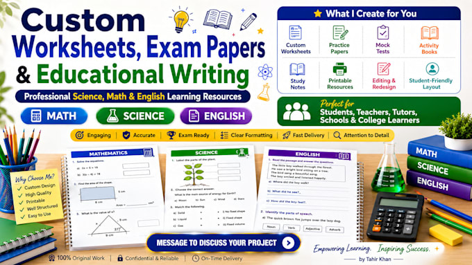 create exam papers, assessments, mcqs and worksheets