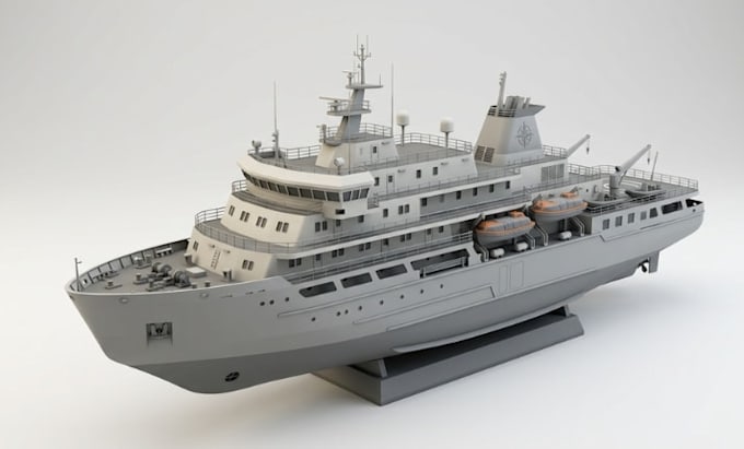 create custom 3d ship model and architectural scale model for 3d printing