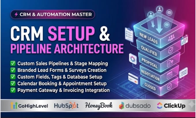 architect and setup complete CRM pipeline, database, and invoicing