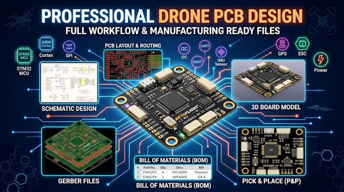 design quadcopter flight controller pcb