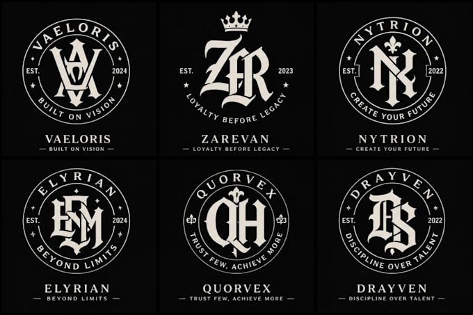 do old english, blackletter calligraphic font logo design