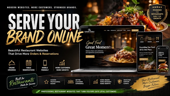 create modern restaurant website with online ordering for food business web app