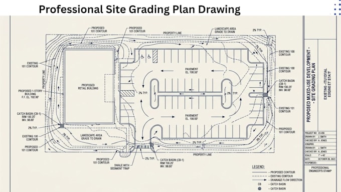 design stormwater drainage plan and pipe network site grading plan