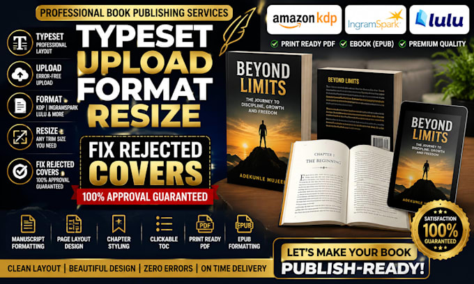 typeset upload format resize fix rejected covers for amazon KDP ingramspark lulu