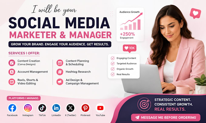 be your professional social media manager content creator instagram marketing