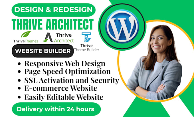 create website or clone, convert any design using thrive architect thrive themes