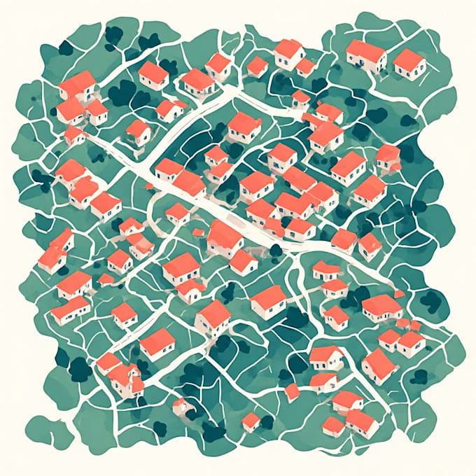 design professional flat, linear, and hand drawn vector maps