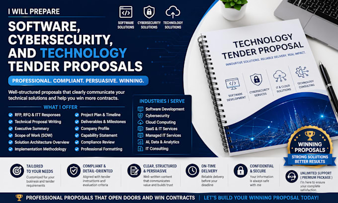 prepare software, cybersecurity, technology tender proposal