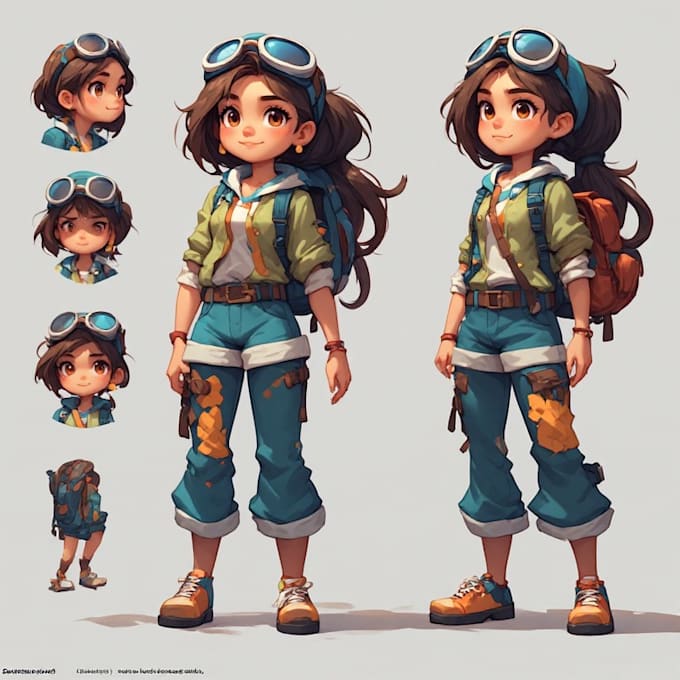create a custom character turnaround sheet and model sheet