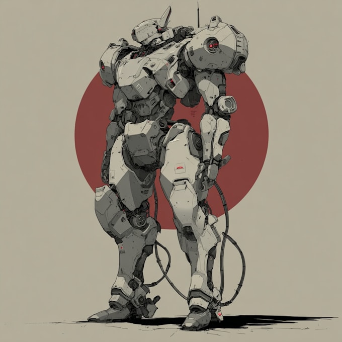 design custom futuristic mecha robot artwork