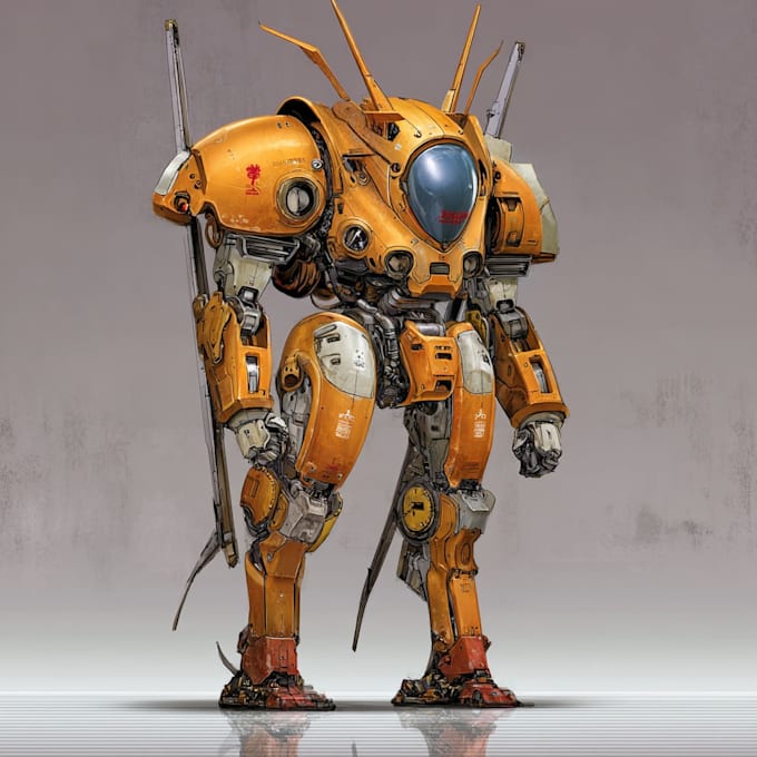 design custom futuristic mecha robot artwork