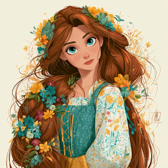 make a disney cartoon illustration