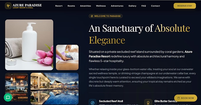 create a modern hotel and resort website