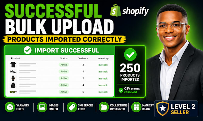 fix shopify CSV import errors and bulk upload your products
