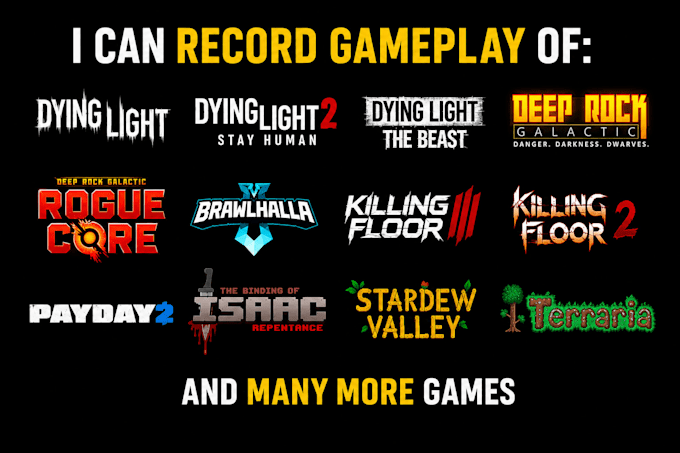 record high quality gameplay footage for your project