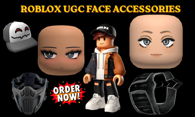 create custom roblox ugc accessories, roblox face, mask, detailed avatar