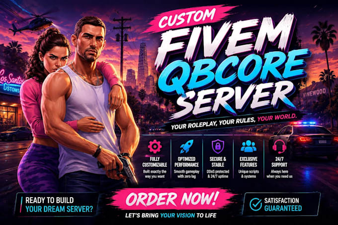 create an optimized qbcore or esx fivem roleplay server