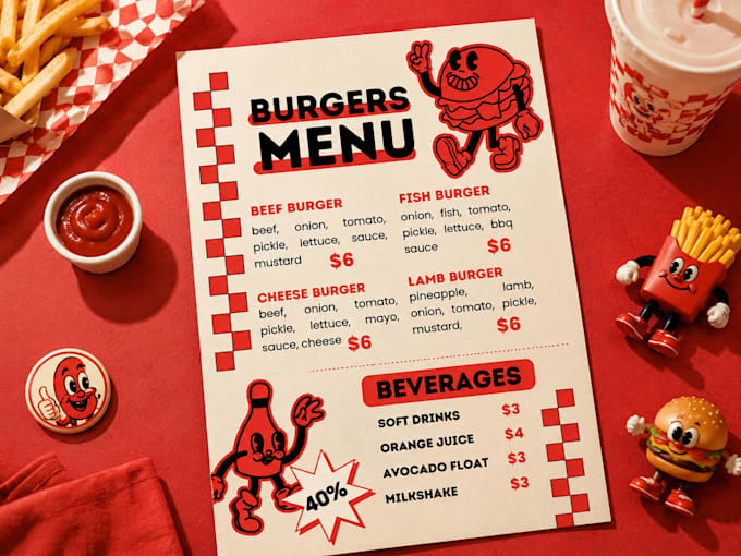 design a premium restaurant menu for your brand