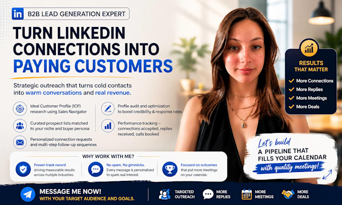 be your linkedin sales closer and b2b outreach marketing expert