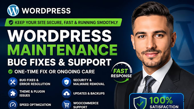do wordpress maintenance, care for your website wordpress bug fix and support