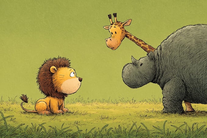 draw animals in a cute cartoon style