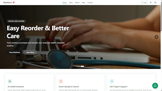 do full stack website development react next node developer