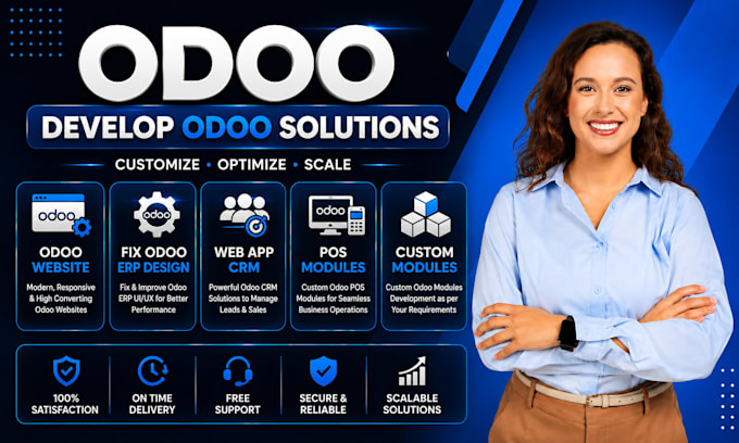 develop odoo website customization fix erp design crm pos modules web app