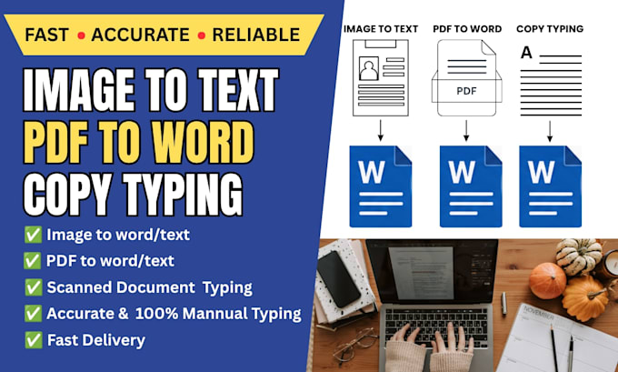 do fast english typing, PDF, image to word, retype documents