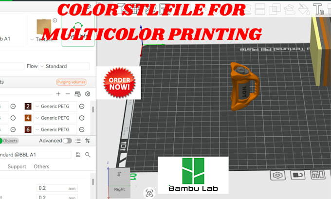 add color 3d model split stl convert stl 3mf  bambulab multicolor 3mf printing