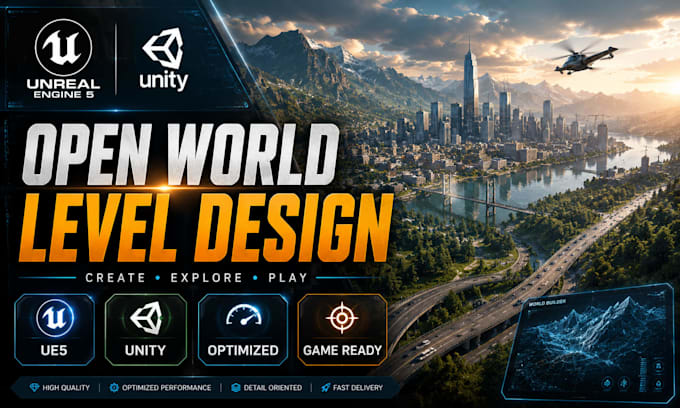 create 3d game environment unreal engine unity level design open world map