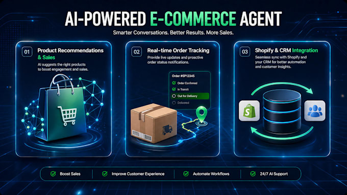 build ai ecommerce chatbot for sales, order management