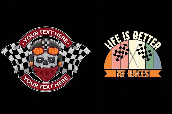 make custom classic skull helmet racing car logo