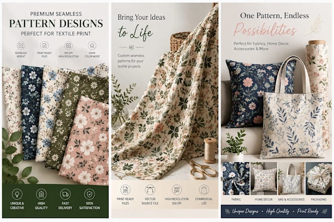 design a digital logo pattern for textile print in 1 day