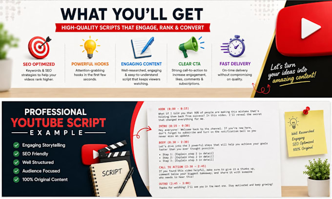 write engaging youtube scripts with SEO