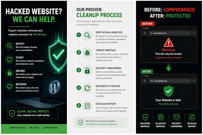 fix your hacked wordpress website and remove malware