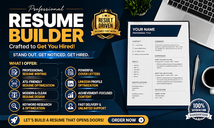 create a professional resume builder, ats friendly CV expert