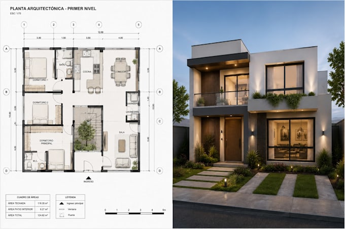 architectural 2d plans and 3d revit modeling