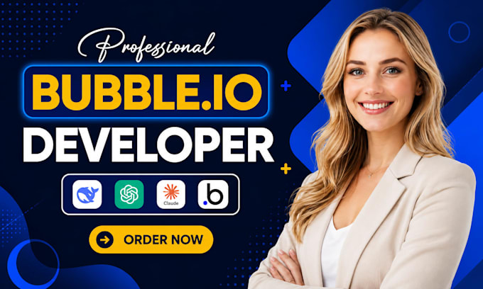 build bubble io website, web app, ai saas mvp, no code app developer