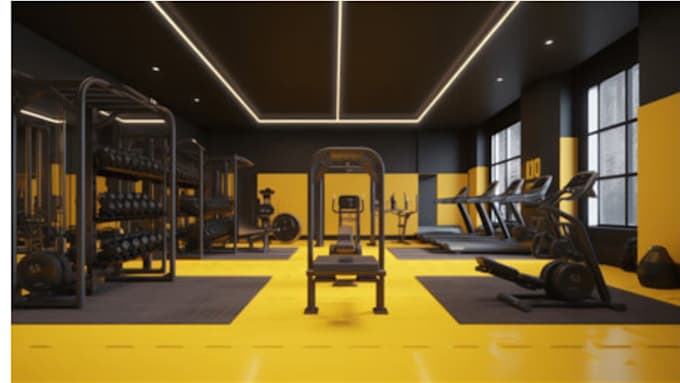 create 3d realistic gym model and rendering design
