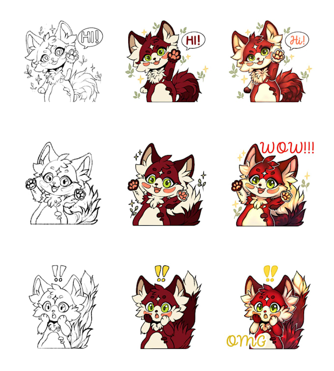 draw cute custom telegram or discord stickers