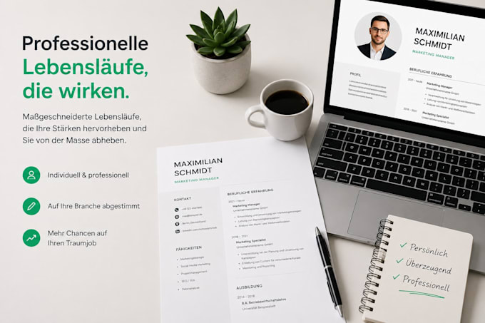 ich erstelle einen professionellen lebenslauf