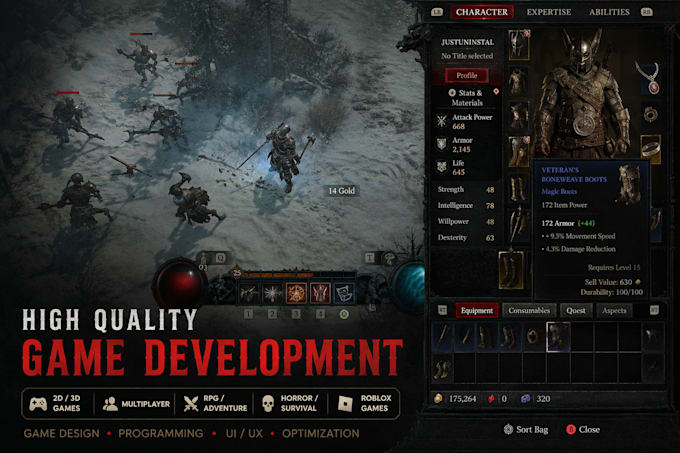 develop realistic open world game, unity game, survival world game development
