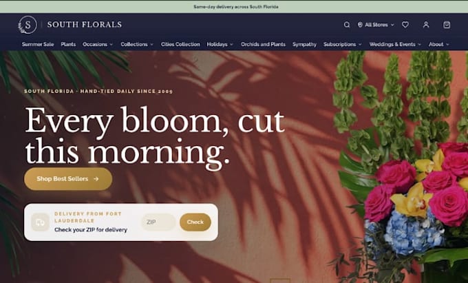 flower shopify store bouquet florist gift shop website dropshipping store