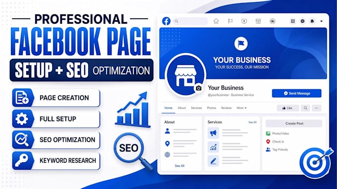 do create, setup and seo optimize a professional facebook