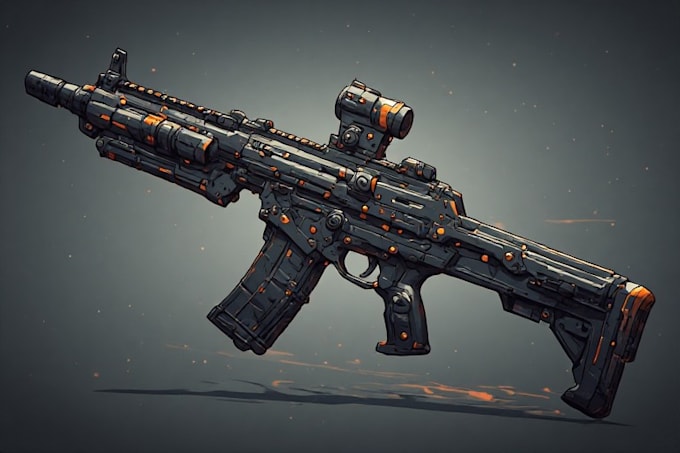 make creative concept art of weapons and item