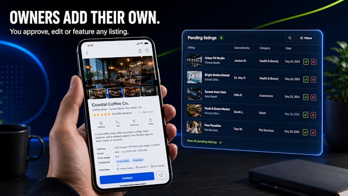 build a directory website with listings, search filters and map