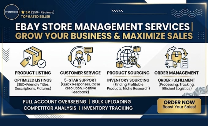 be your ebay virtual assistant, complete ebay store management